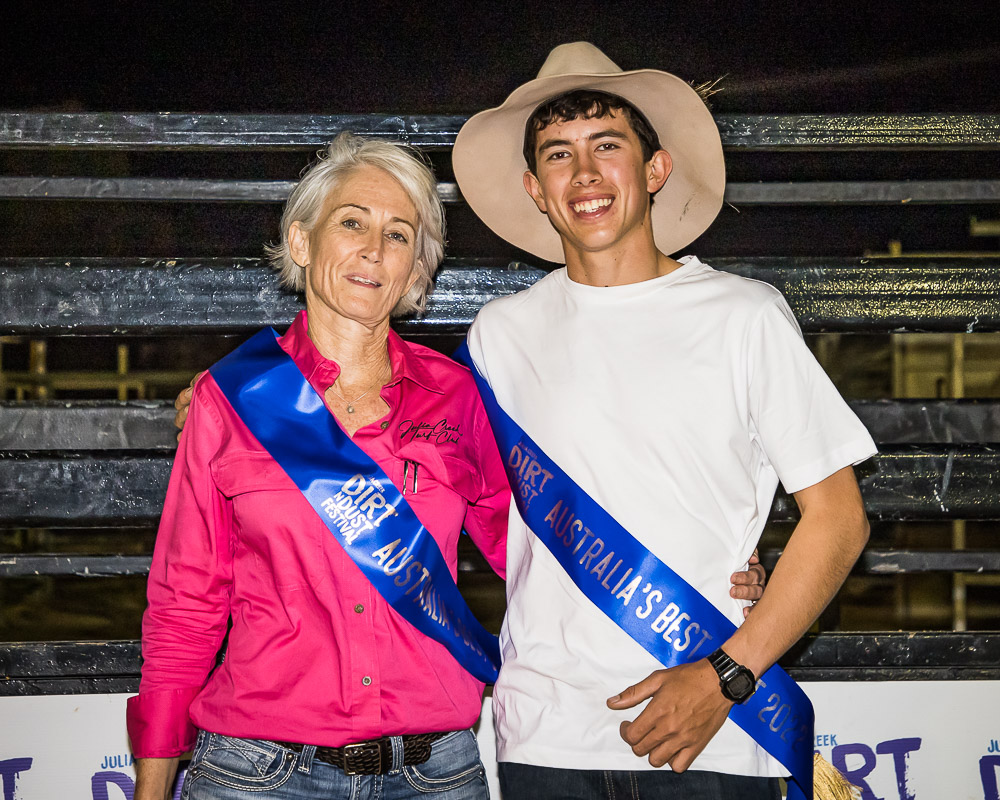 DD213302 Seen from 'the other side' Ladies Champ from Julia Creek, Janene Fegan and Men's Champion from Mount Isa, Nicholas Thinee